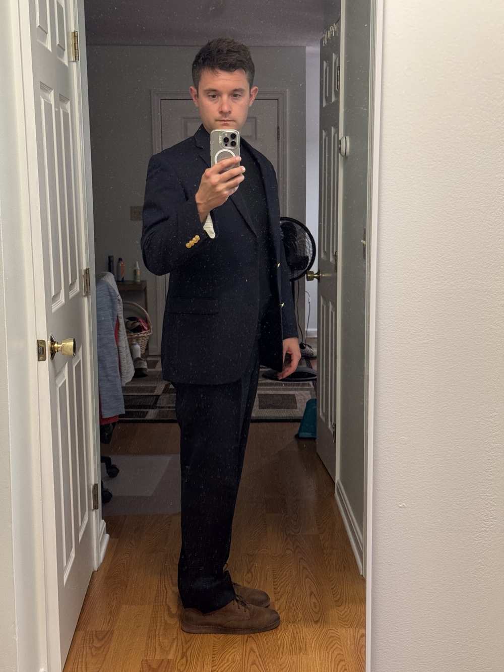 Ralph Lauren Navy Blue Suit with Gold Buttons